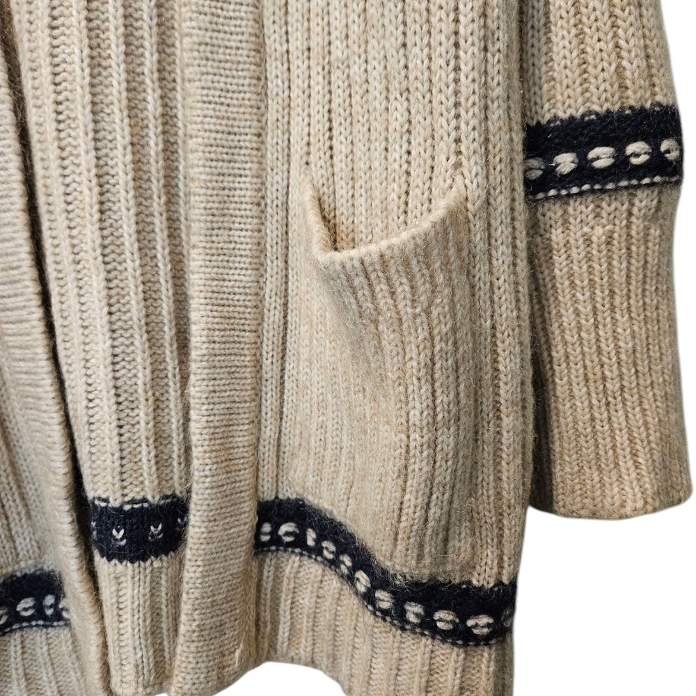 Gemelli Cardigan Sweater womans size M itialian heavy knit mohair blend pockets - Picture 3 of 7